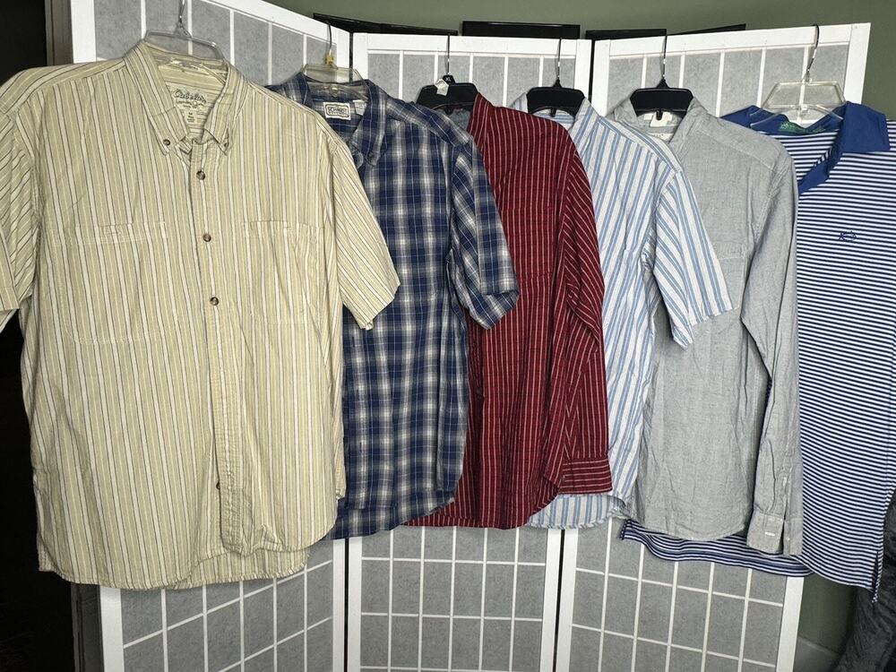 Lot Of 6 Sz Medium Mens Shirts Cabela Southern Tide CE Schmidt Preowned